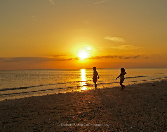Beach Play at Sunset