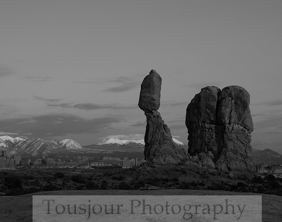 Balanced Rock at Arches BW