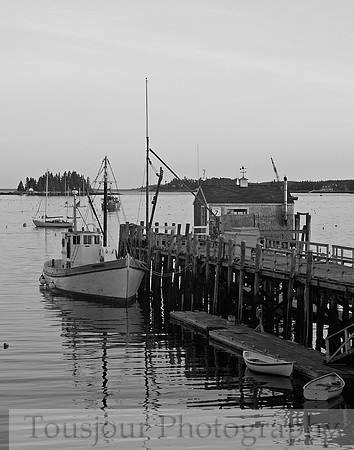 Pierside in Maine BW