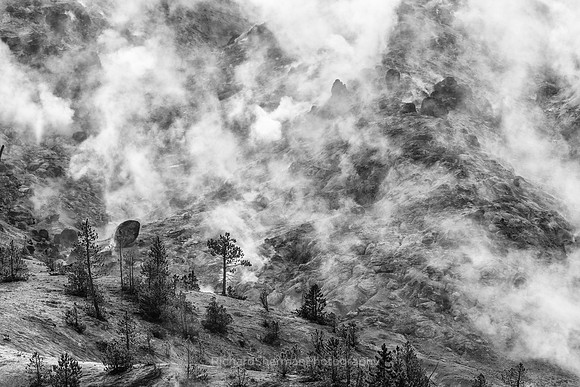 Smoking Earth Yellowstone, BW