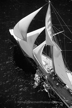 All Sails Up BW