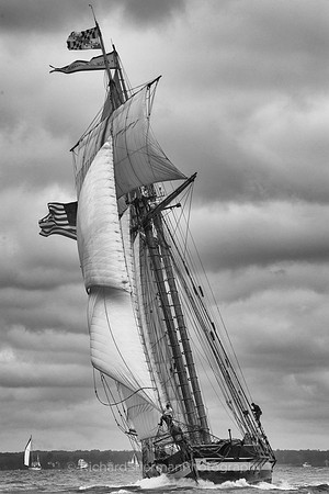 Full Sails and Flying Flags, BW