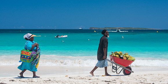 Beach Vendors, St. Martin, Panorama