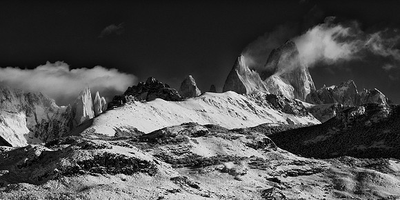 Fitz Roy Exhales BW